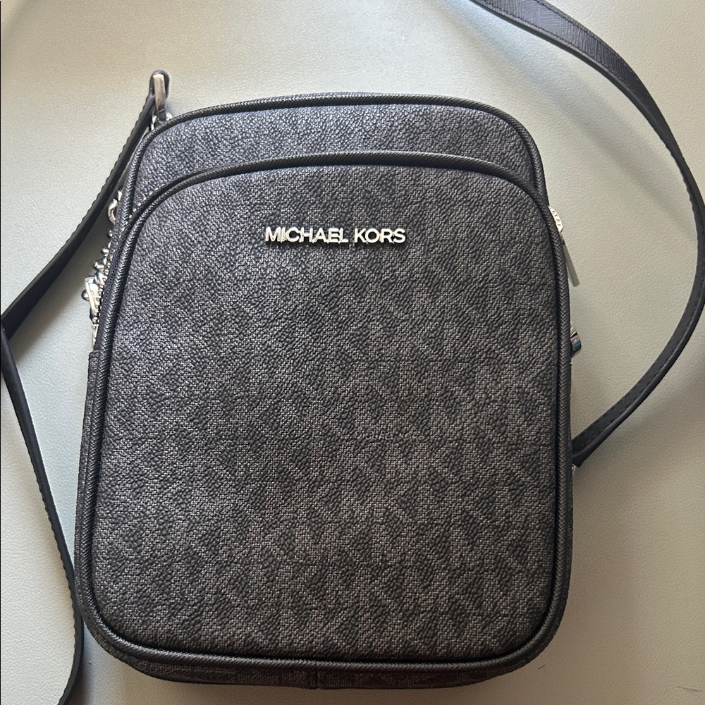 Michael Kors Gray and Black Messenger Bag